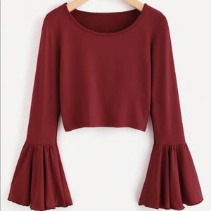 Fluted Sleeve Crop Tee
